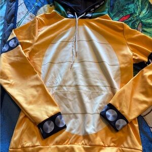 Vibrant Yellow Bowser Cosplay Graphic Hoodie